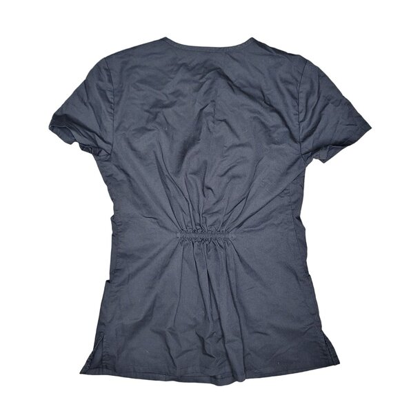 Jaanuu XS Black V-Neck Medical Scrub Top With Pockets nurse veterinarian doctor - Picture 2 of 5